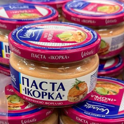 Паста ікорна "Veladis" зі шматочками копченої форелі скло (ПІ) 160г