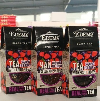 Чай Edems чорн. з шмат. Лісова ягода (Павловський),100г