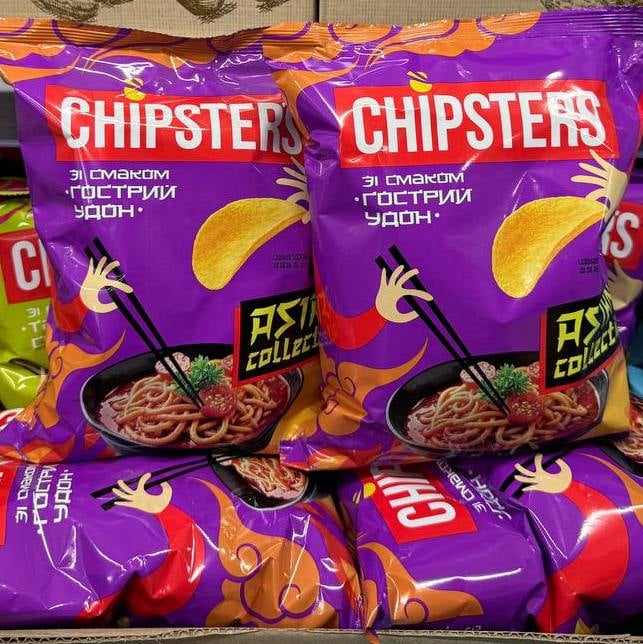Чіпси картопляні зі смаком "Гострий удон" TM Chipster's, 100г до бочкового