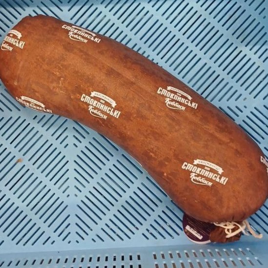 Стовпинські Ковбаса РУСАНІВСЬКА варена в торбинці  коричневій (Миході)