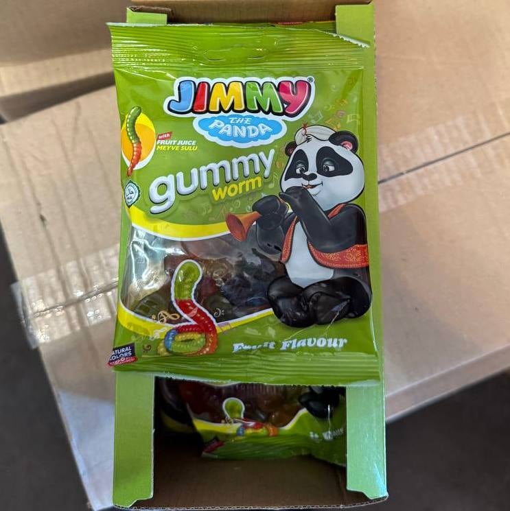 JIMMY GUMMY желейна цукерка BIG WORM (ПАНДА), 80гх12шт