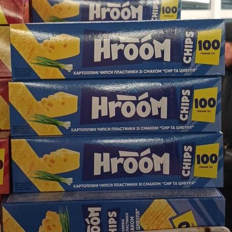 Чіпси картопляні пластинки Сир та цибуля ТМ "HROOM", 100г