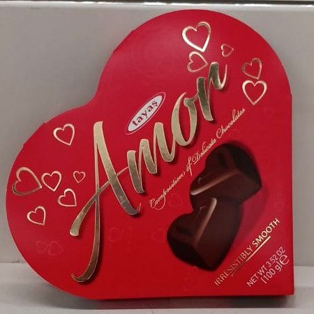 tayas AMOR, цукерки зі смаком фундука, картон (ПАНДА), 100г