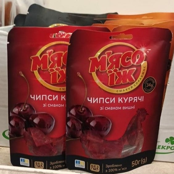 М'ясо їж Чіпси курячі зі смаком вишня 50г ( Інвайт Фуд )