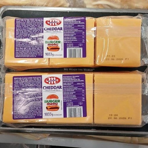 Mlekovita, Чеддер Лактима слайс (ФОП Слипчук), 1.033кг