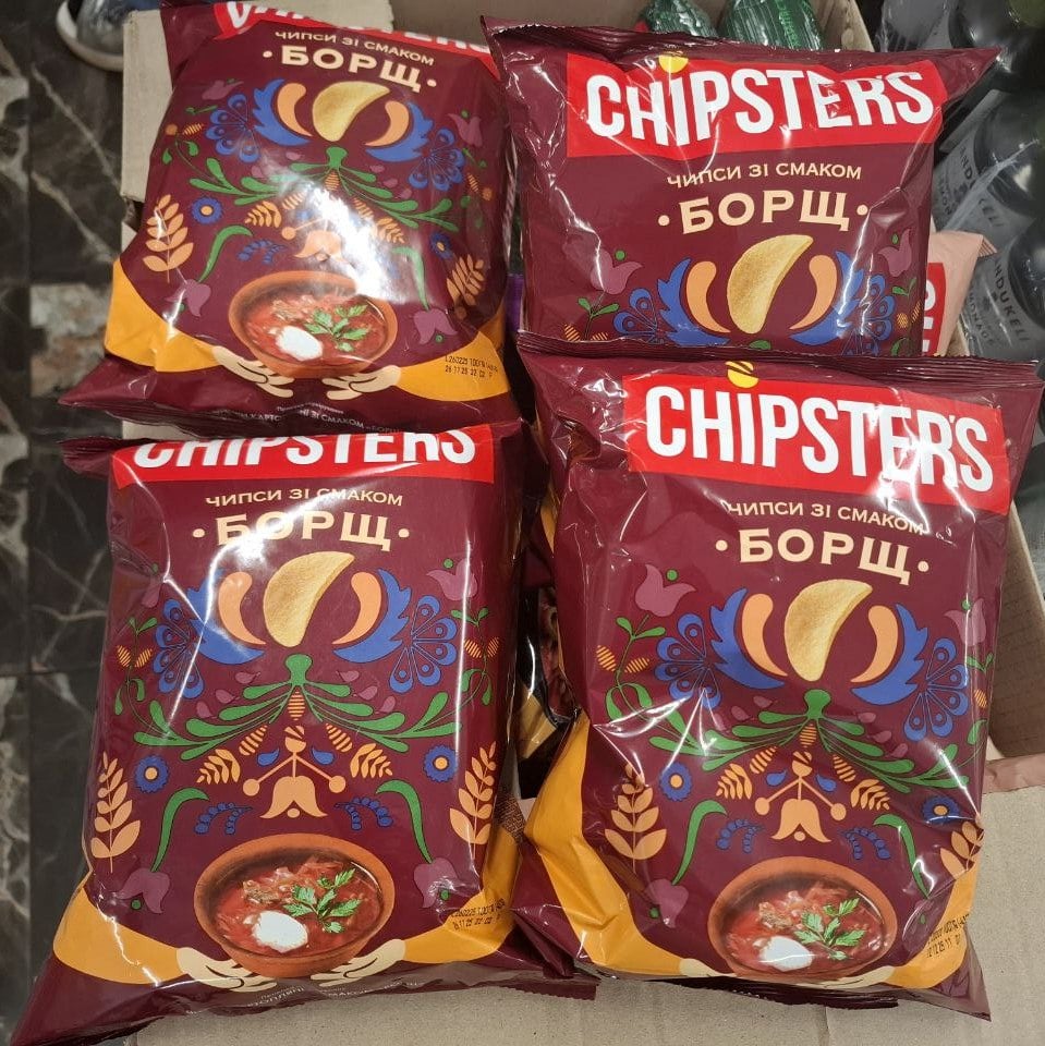 Чіпси картопляні зі смаком "Борщ" TM Chipster's (До бочк) 100г
