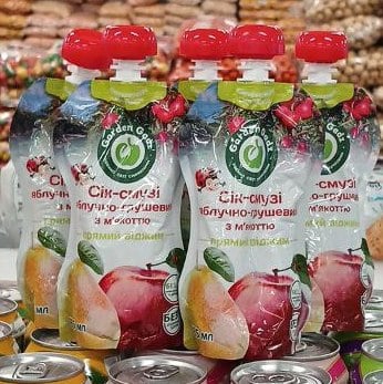 Сік-смузі яблучно-грушевий з м'якоттю Garden Gadz, 185мл
