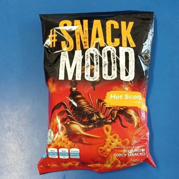 SNACK MOOD снеки СКОРПІОН зі смаком соусу табаско (Костин) 50г
