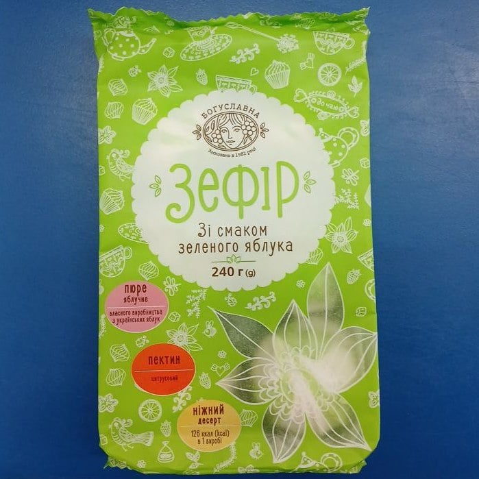Зефір Богуславна зі смак. зеленого яблука Асканія, 240г