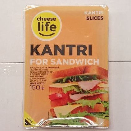 Продукт білк.жир. КАНТРІ 50% Cheese Life, наріз. (Солодке життя), 150г