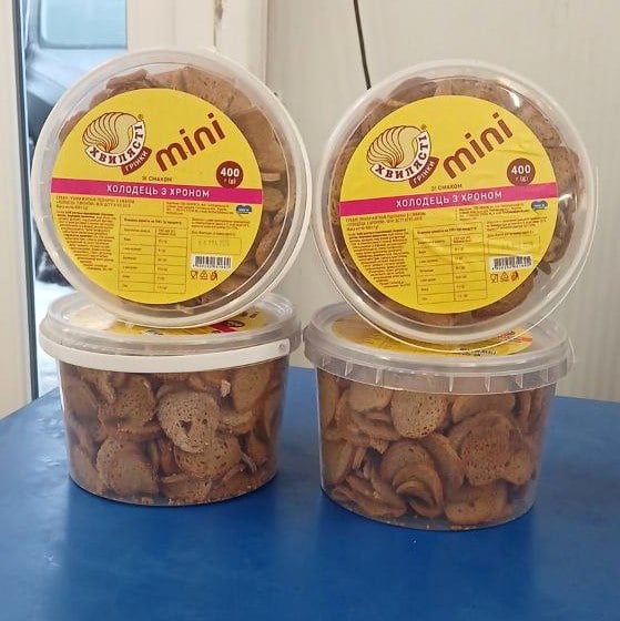 Хвилясті грінки MINI зі смаком холодець з хріном, 400г( Харків)