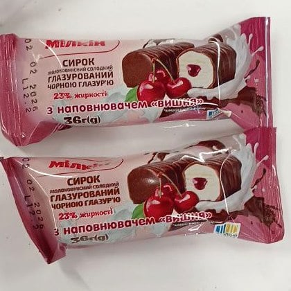 Мілкін, Сирок глазуров. Вишня 23% (Молокозавод №1), 36г