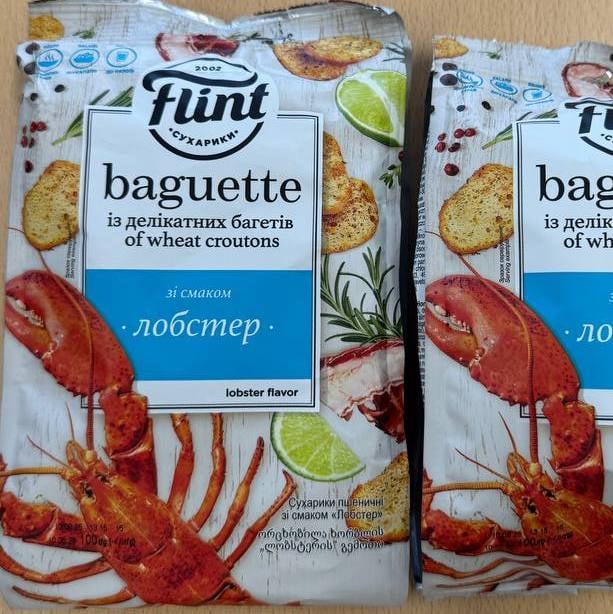 Сухарики ТМ "Flint Baguette" Лобстер (До бочк) 100г