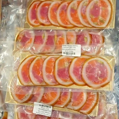 Кальмар нарізка форель з тунцем (ЗП) 100г