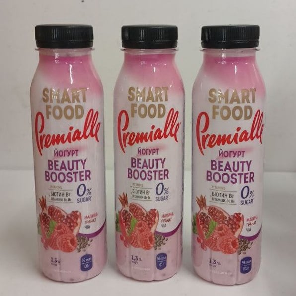 SMART FOOD Йогурт Premialle малина-гранат-чіа 1.3%(Козуб), 290г