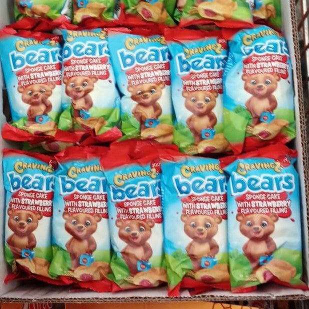 Cravingz bears, Бісквіт ведмедик з полуничною начинкою (4444), 40г