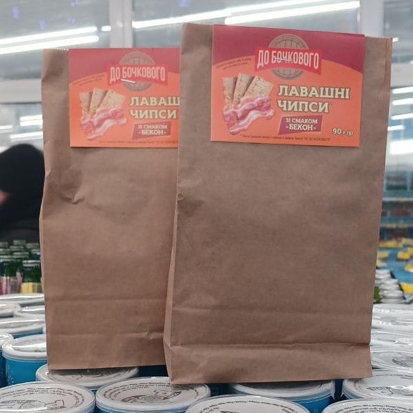 Чіпси пшеничні з лаваша Бекон, ТМ ДО БОЧКОВОГО, 90г