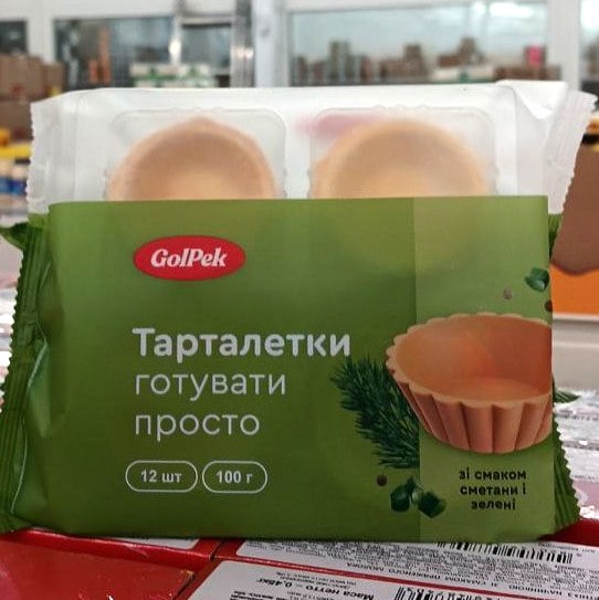 Голпек Тарталетка  пісочна зі смаком сметани та зелені, Енергія смаку, 100г