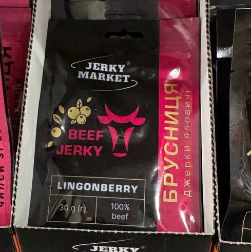 Чіпси яловичі "Брусниця" JERKY MARKET (Терьохіна) 30г