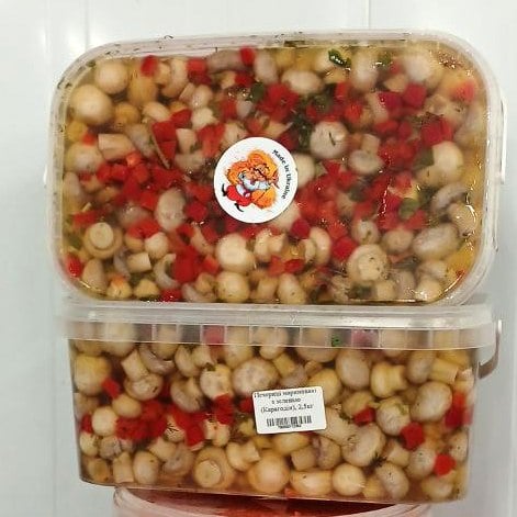 Печериці мариновані з зеленью (Карагодін), 2,5кг