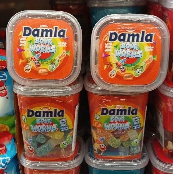 Damla Gummy, жувал. мармелад Sour Worm, з фрукт. смак (ПАНДА), 150г