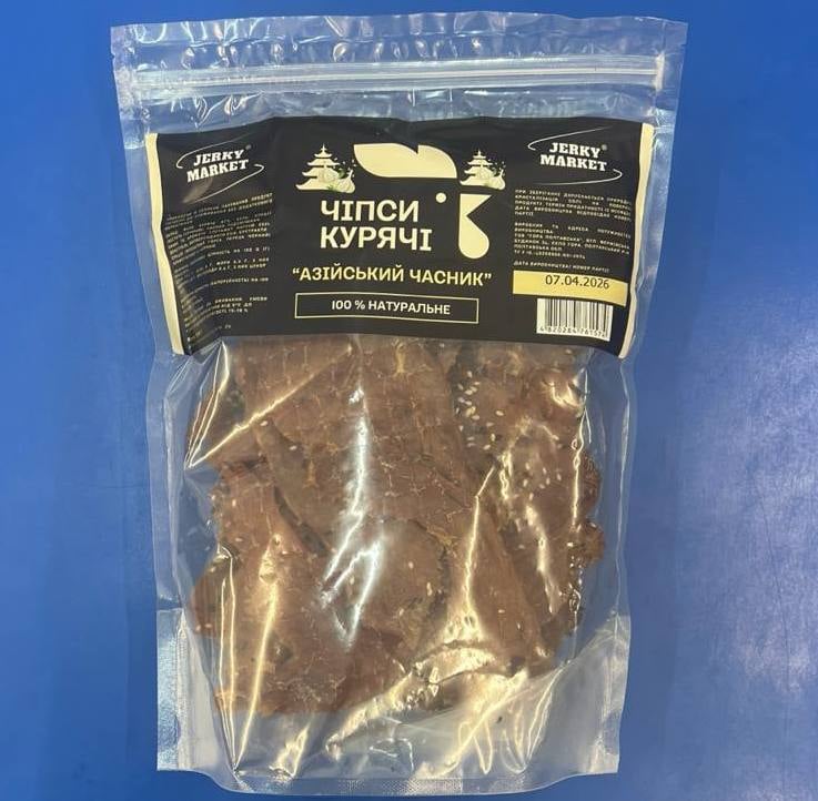 Чіпси курячі "Азійський часник" JERKY MARKET (Терьохіна) 0.5кг