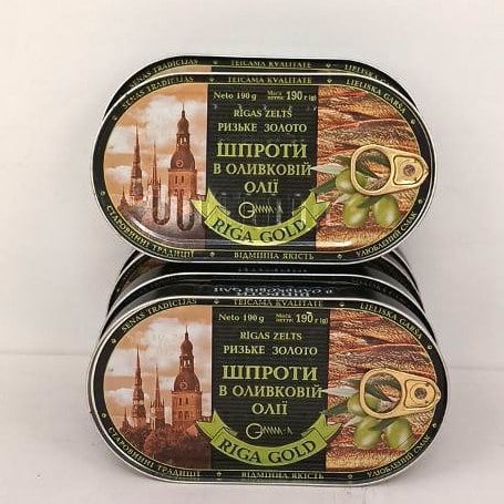 Консерва Шпроти в оливковій олії Riga Gold (Павловський), 190г