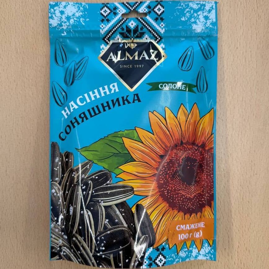 Насіння сонях смажене  Солоне ALMAZ, 100г