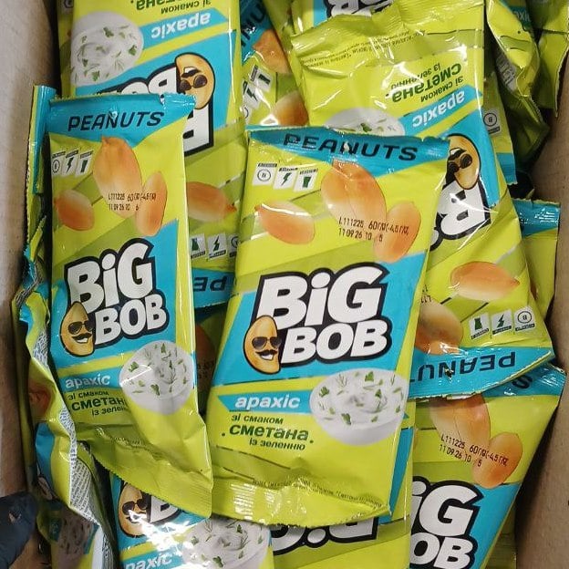 Арахіс смажений зі смаком Сметана зелень TM BIG BOB (До Бочкового), 60г