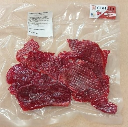 Чіпси свинні зі смаком вишні м'ясо їж (Інвайт Фуд), 250г