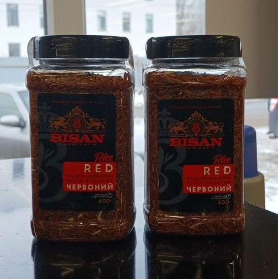 Bisan Рис RED довгозернистий нешліфований червоний (Павловський), пл/б  400г