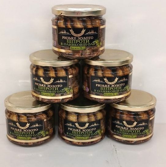 Шпроти в оливковій олії скло Riga Gold (Павловський), 270г