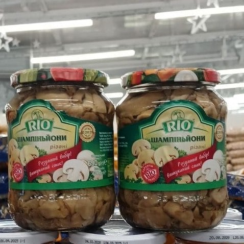 Rio Шампіньйони мариновані різані  (Павловський) 690г