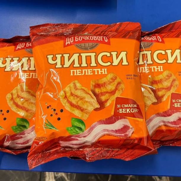 Чіпси пелетні "Кільця цибулі", Бекон ТМ ДО БОЧКОВОГО, 50г