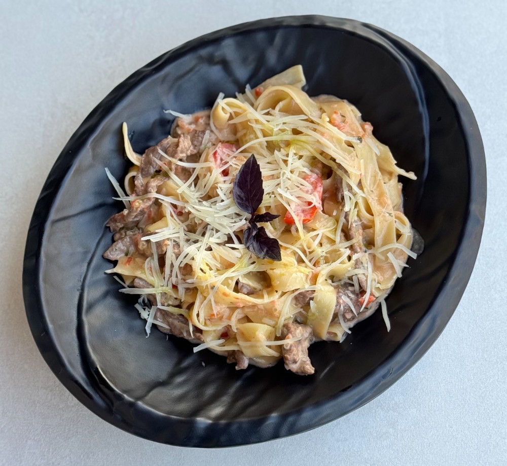 Фетучини с говядиной 