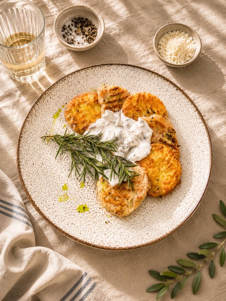 Куриный медальон с драниками