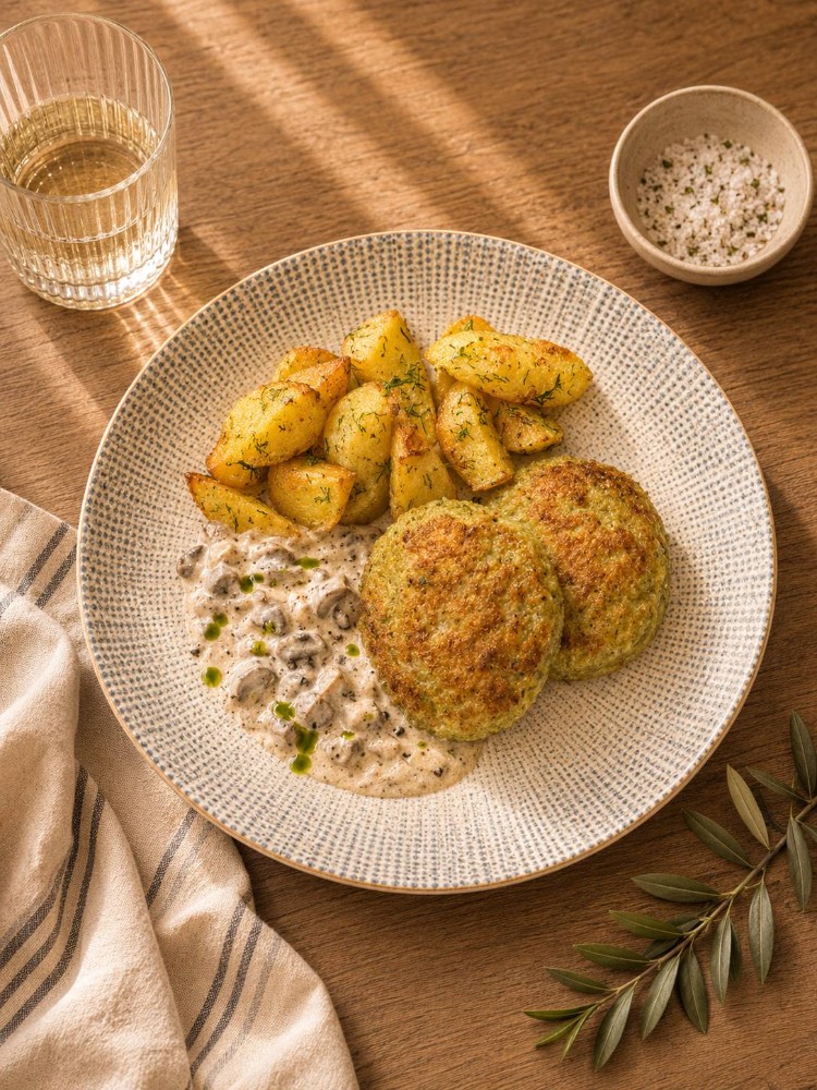 Куриная котлета с картошкой в мундире
