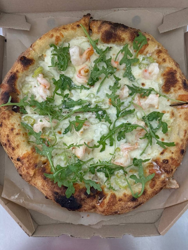 Піца Альфредо з креветками