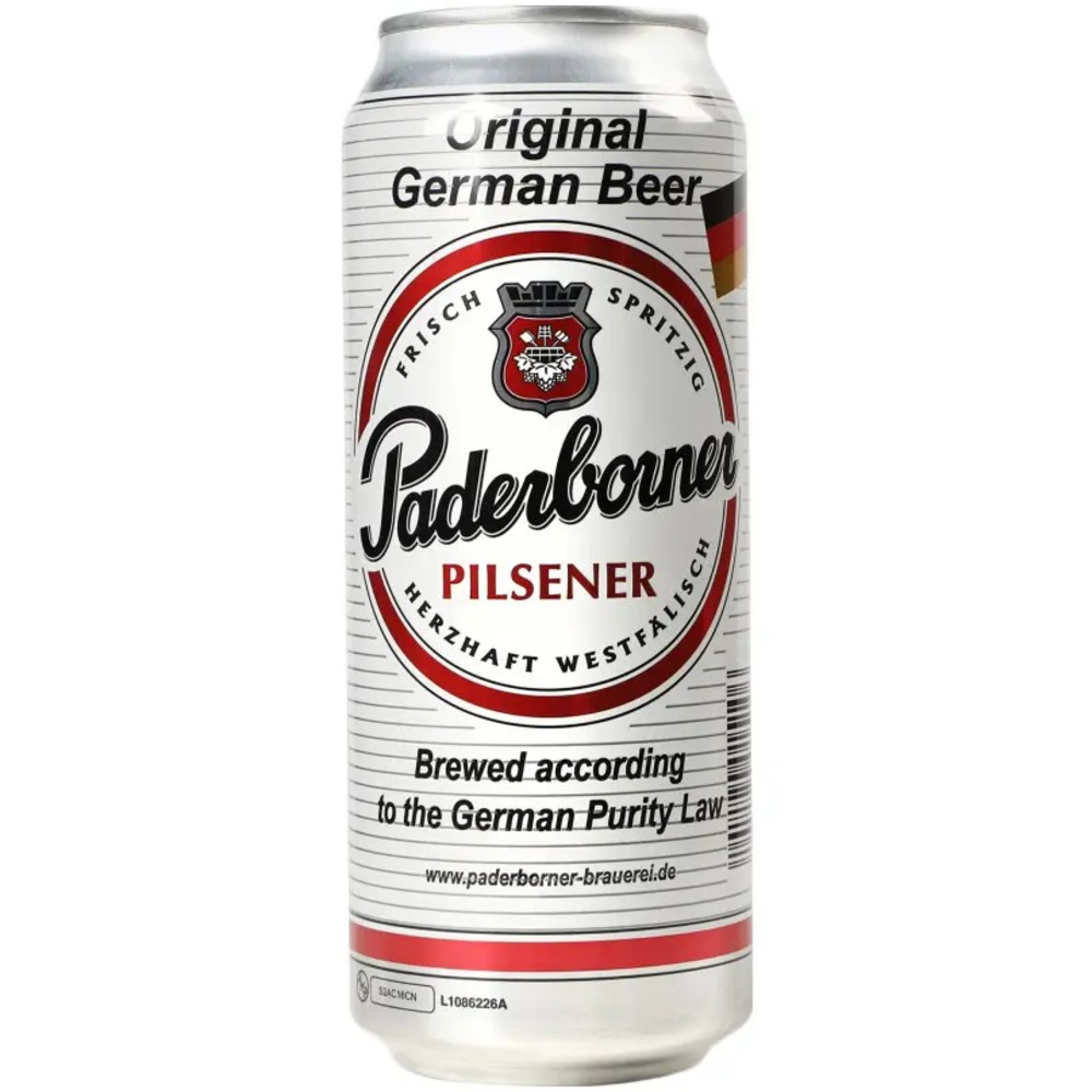 Пиво Paderborner Pilsener, світле 4,8% 0,5 л з/б