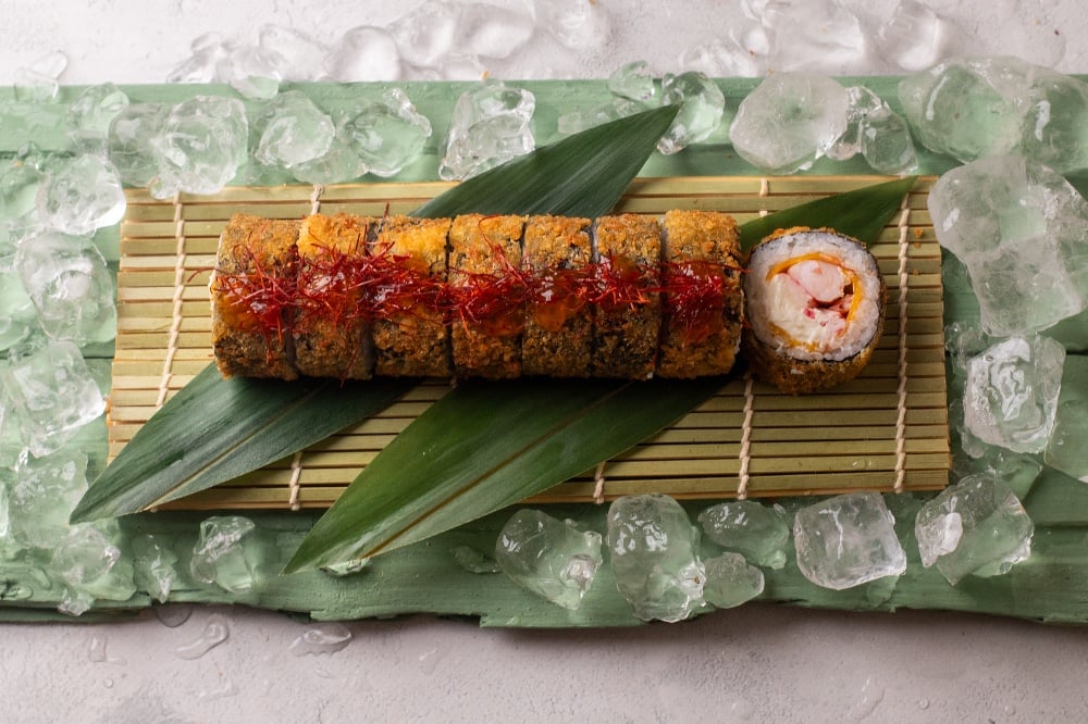 Смажений з креветкою та крабом