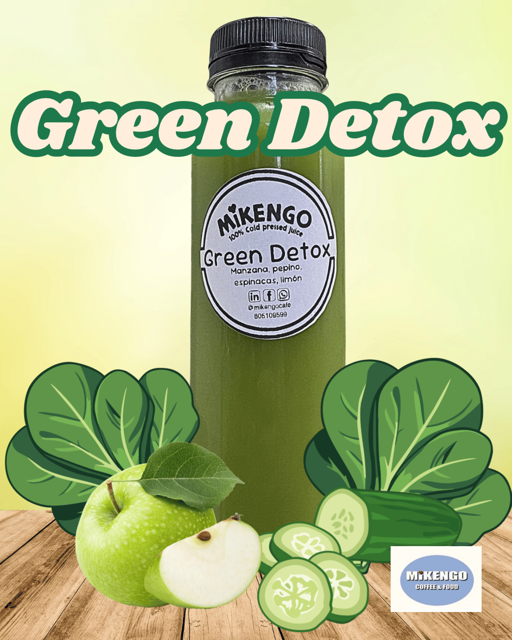 "Green Detox" Manazana, espinaca, pepino y limon