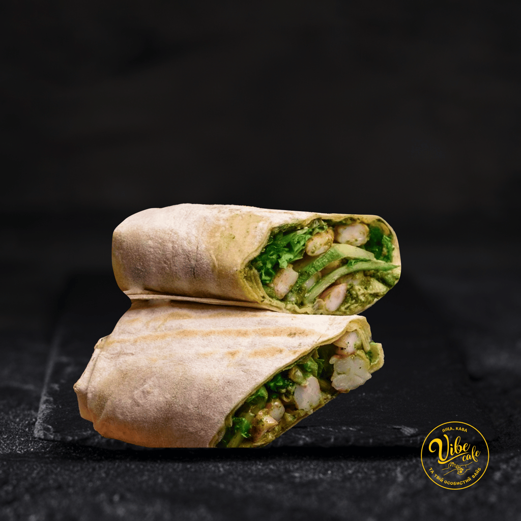 Фітнес лаваш з креветкою та гуакамоле