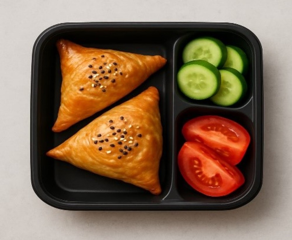 Lunch Box 2 (Samsa with chicken, tomatoes and cucumbers - Ланч-бокс 2 (Самса с курицей, помидорами и огурцами)