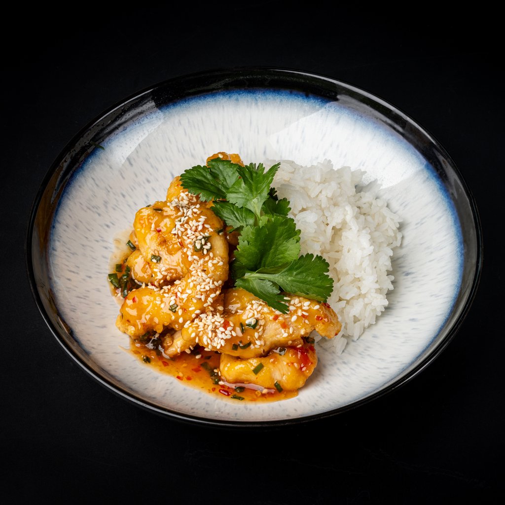 Рис з курочкою в гостро-солодкому соусі