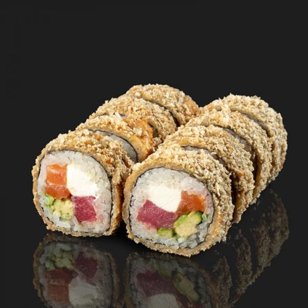 Рол темпура з лососем та тунцем