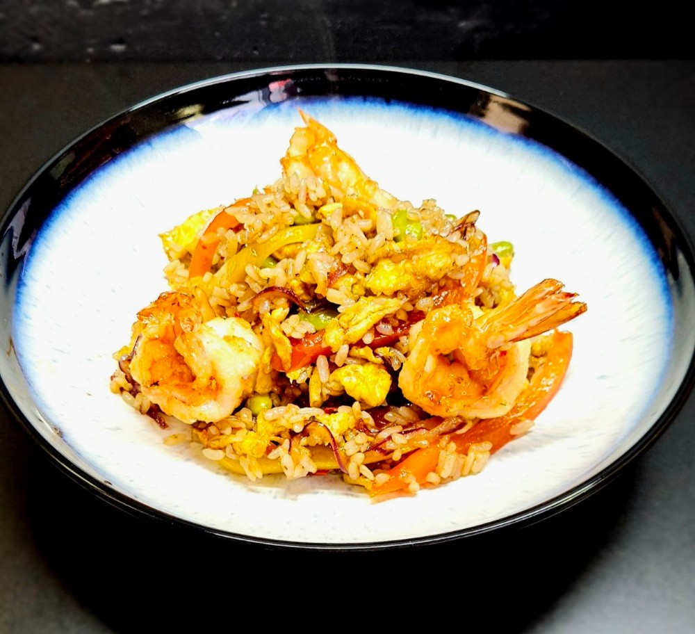 Смажений рис з креветкою