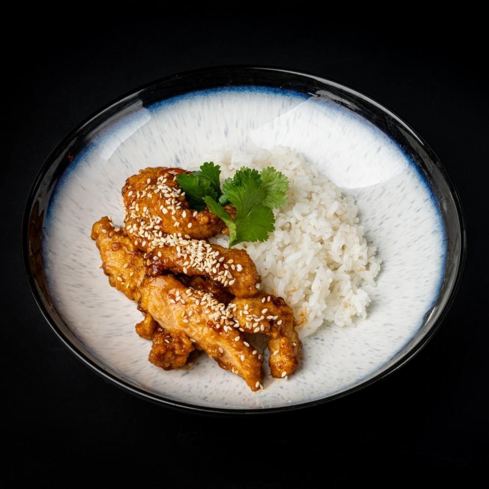 Рис з курочкою в соусі теріякі