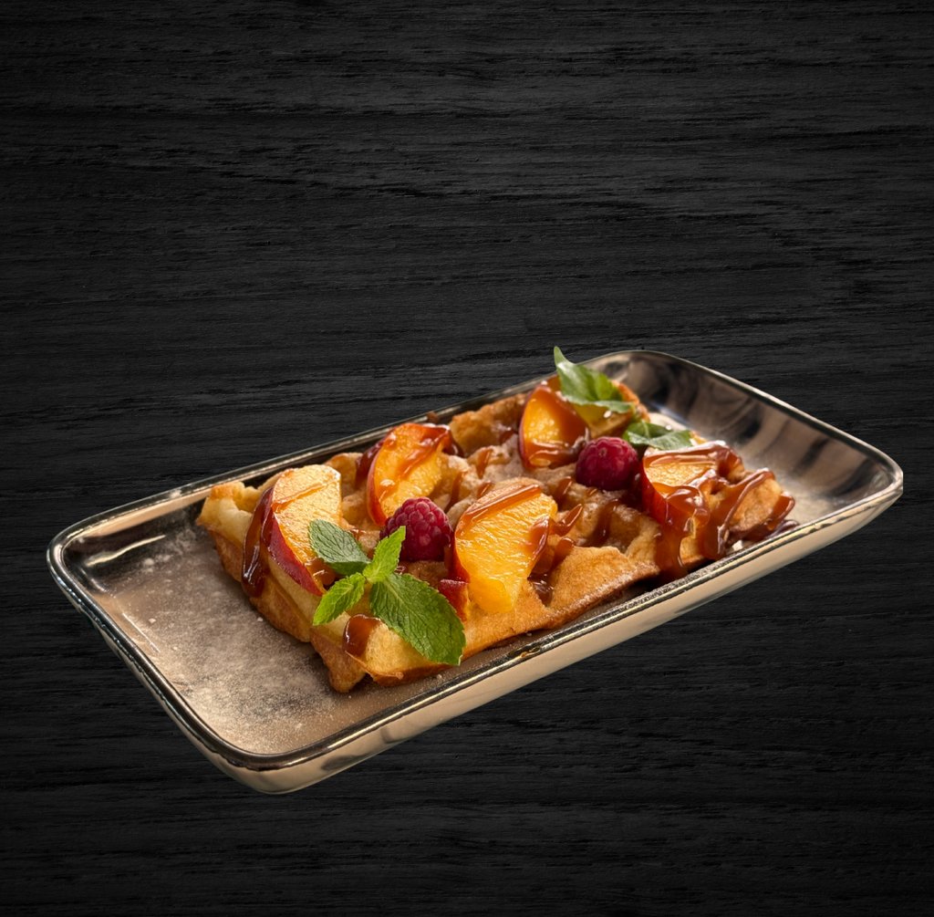 Вафлі Бельгійскі з персиком