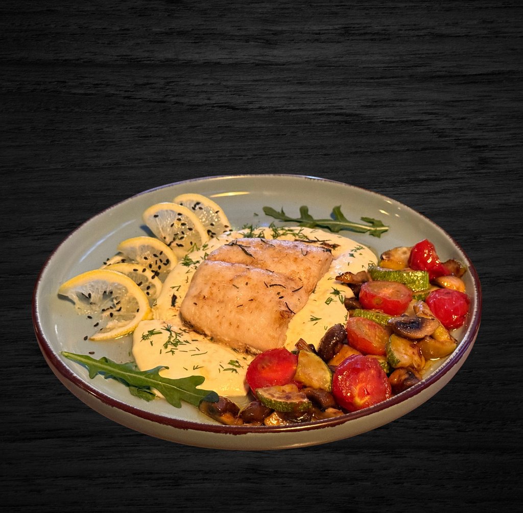 Судак з овочами