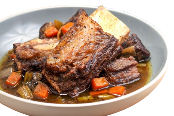Говяжьи ребра с овощами